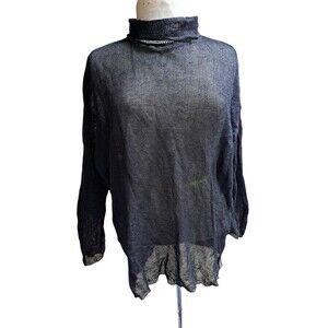 Ralph Lauren Collection Purple Label Silk Steel Open Knit Top Women's S Italy